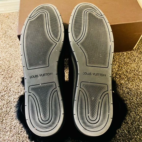 EUC Louis Vuitton Black Suede Rabbit Fur Jazzy High-Top Sneakers - Picture 13 of 15